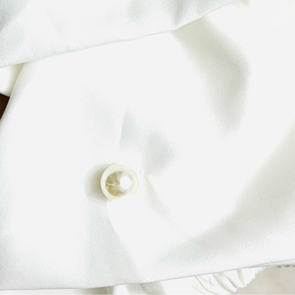 Cece Off Shoulder Blouse Womens S Ivory Tiered Balloon Sleeve Boho Chic Romantic - Picture 6 of 13